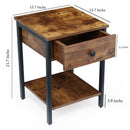 KingSo Drawer Side Table for Living Room, Bedroom - myhomestore.com.pk