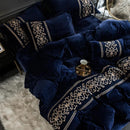Blue Luxury Embroidered Turkish Velvet Duvet - myhomestore.com.pk