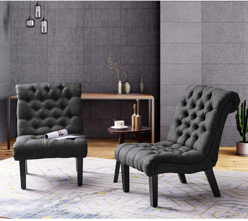 Set Of 2 Bedroom Armless Chairs Accent Lounge Chair
