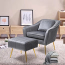 Velvet Accent Chair with Ottoman Footrest - myhomestore.com.pk