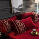 Flaming Red Luxury Embroidered Turkish Velvet Duvet - myhomestore.com.pk