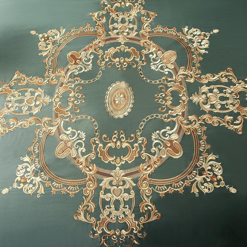 New Olive Green Luxury Embroidery Duvet Set - myhomestore.com.pk