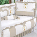 White And Brown Baby Cot Set - myhomestore.com.pk