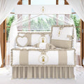 White And Brown Baby Cot Set