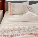 Orange Geometric Embroidered Duvet Set - myhomestore.com.pk