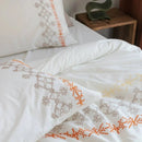 Orange Geometric Embroidered Duvet Set - myhomestore.com.pk