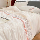 Orange Geometric Embroidered Duvet Set - myhomestore.com.pk