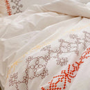 Orange Geometric Embroidered Duvet Set - myhomestore.com.pk