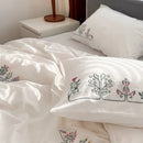 Flowered Geometric Embroidered Duvet Set New - myhomestore.com.pk