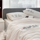 Flowered Geometric Embroidered Duvet Set New - myhomestore.com.pk