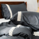 Luxury Sage Duvet With Mesh Ground Lace - myhomestore.com.pk