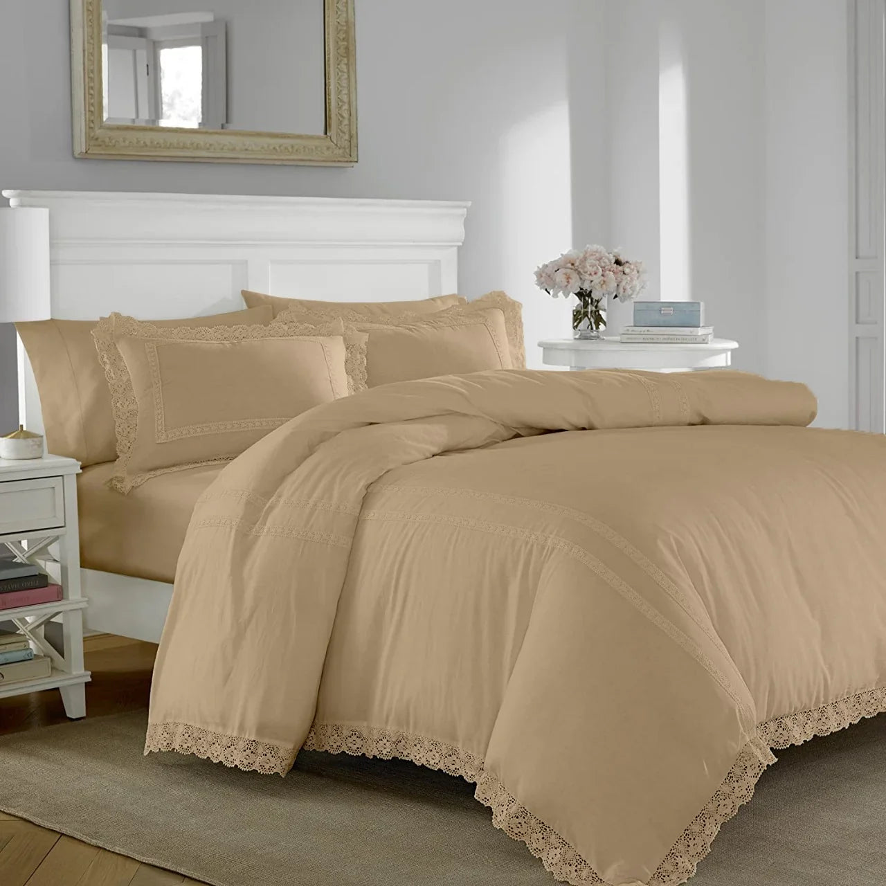 Luxury Soft Duvet Set With Lace - myhomestore.com.pk