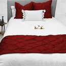 Bed Runner With Two Cushions (Maroon) - myhomestore.com.pk