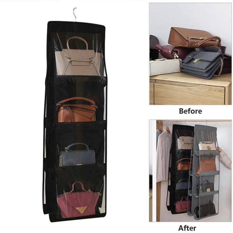 Hanging Purse Organizer (8 Compartments) Storage Bag
