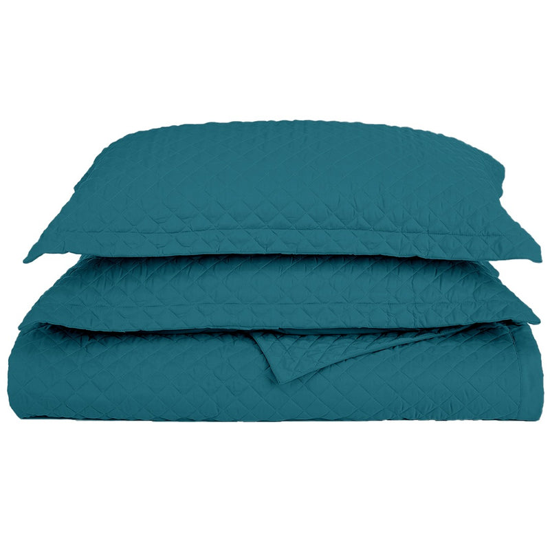 Quilted Diamond Bed Spread (Teal)