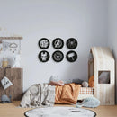 Avengers Metal Wall Art Set of 6, Geometric Nursery Wall Decor, 3D Metal Superhero Wall Hanging - myhomestore.com.pk