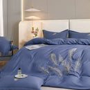 Feather Pattern Cotton Satin Embroidery Duvet Set - myhomestore.com.pk