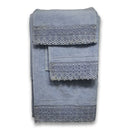 Towel Set With Lace (Grey) - myhomestore.com.pk