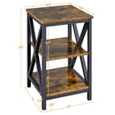 Topeakmart 3 Tiers Sofa Side End Table X Frame - myhomestore.com.pk
