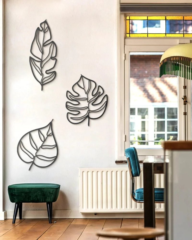 Animula Three Leaves Metal Wall Decor - myhomestore.com.pk