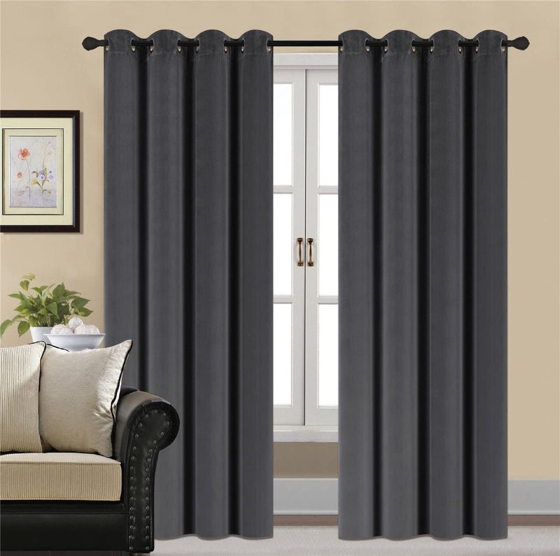 Premium Dark Grey Velvet Curtain for Bedroom & Living Room