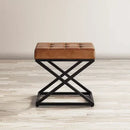 Tufted Leather Stool - myhomestore.com.pk