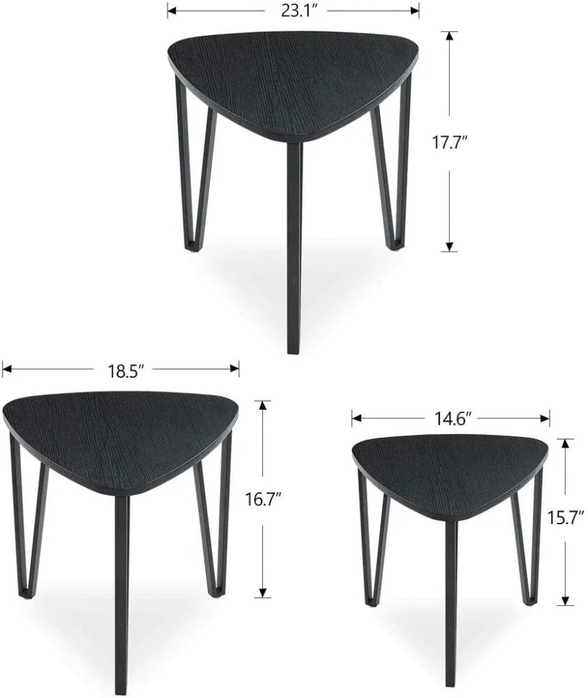 Black Nesting - Tables Living Room Coffee Table Sets of 3 - myhomestore.com.pk