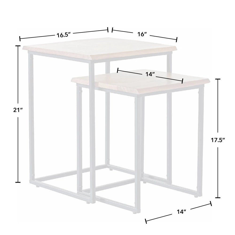 Brown and Black Live Edge Nesting End Table 2 - Piece Set - myhomestore.com.pk