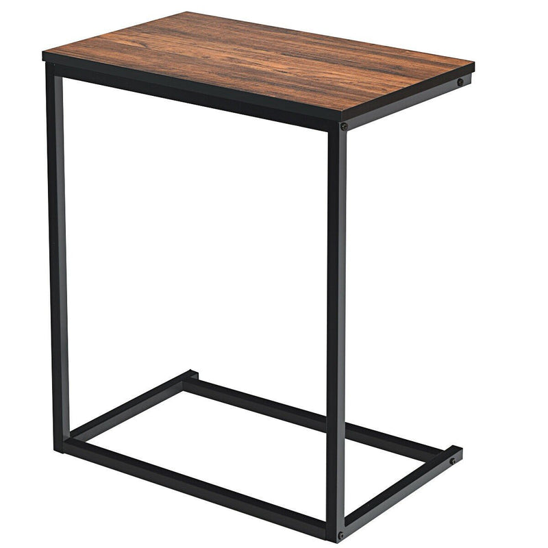 Industrial Styled C Shaped Side End Table