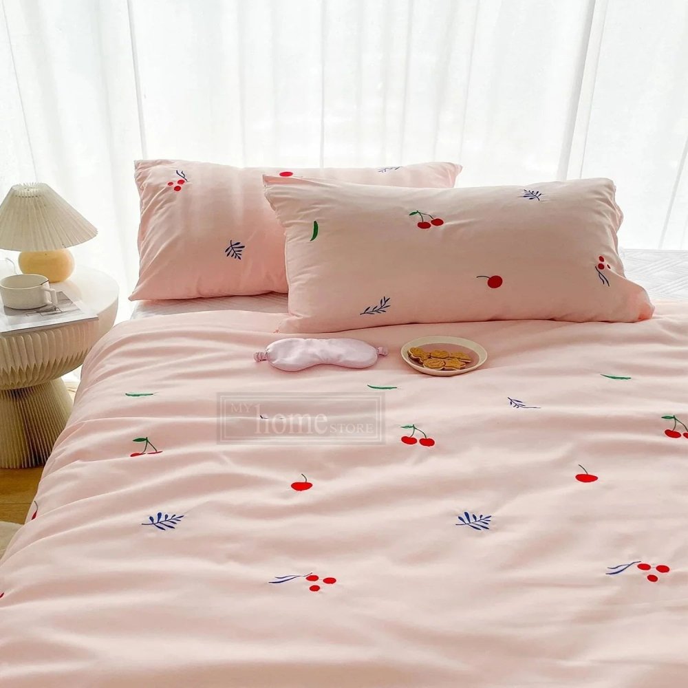 Cherry Embroidered Duvet Cover Set - myhomestore.com.pk
