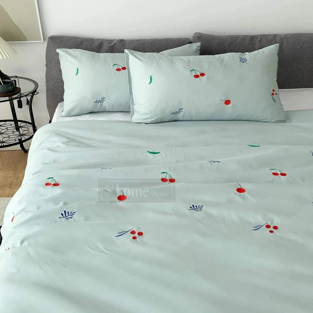 Cherry Embroidered Duvet Cover Set - myhomestore.com.pk