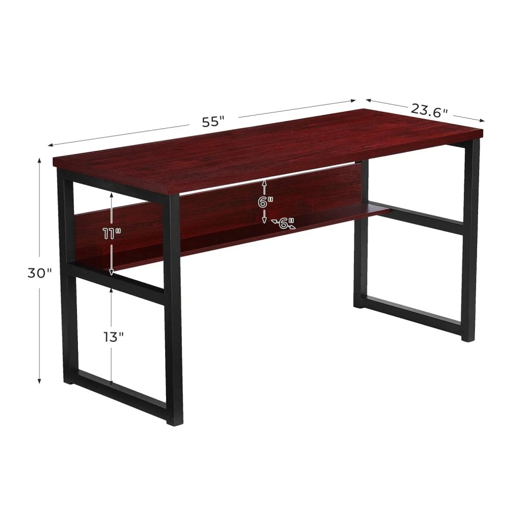 Computer Desk with Bookshelf, Modern Office Desk with Storage Shelves - myhomestore.com.pk