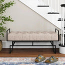Contemporary Beige Upholstered Bench - myhomestore.com.pk