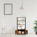 Multifunction 4-Layer MDF With Cabinets Industrial Style Wrought Iron Kitchen Rack - myhomestore.com.pk