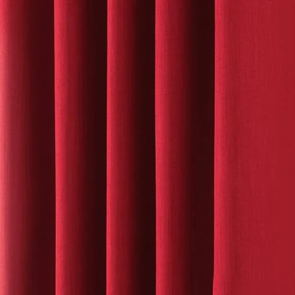 Plain Dyed Eyelet Curtains with lining - maroon - myhomestore.com.pk