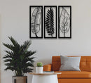 Metal Leaf Wall Art 3 Panels, Wall Decor (pack of 3) - myhomestore.com.pk