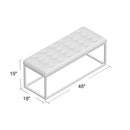 Navy Upholstered Bench with Iron Base for Strength & Style - myhomestore.com.pk