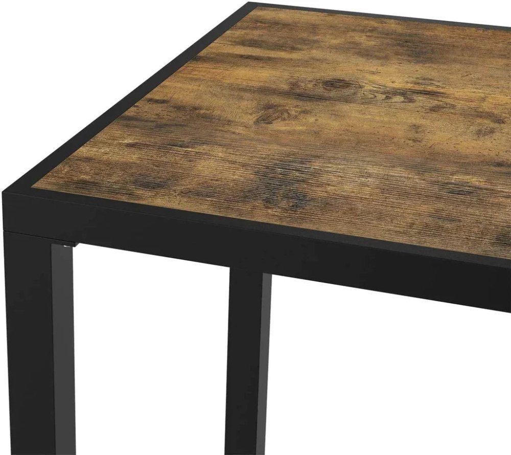Dining Table, Rectangular Table with Metal Edges, Kitchen Table for Home Office - myhomestore.com.pk