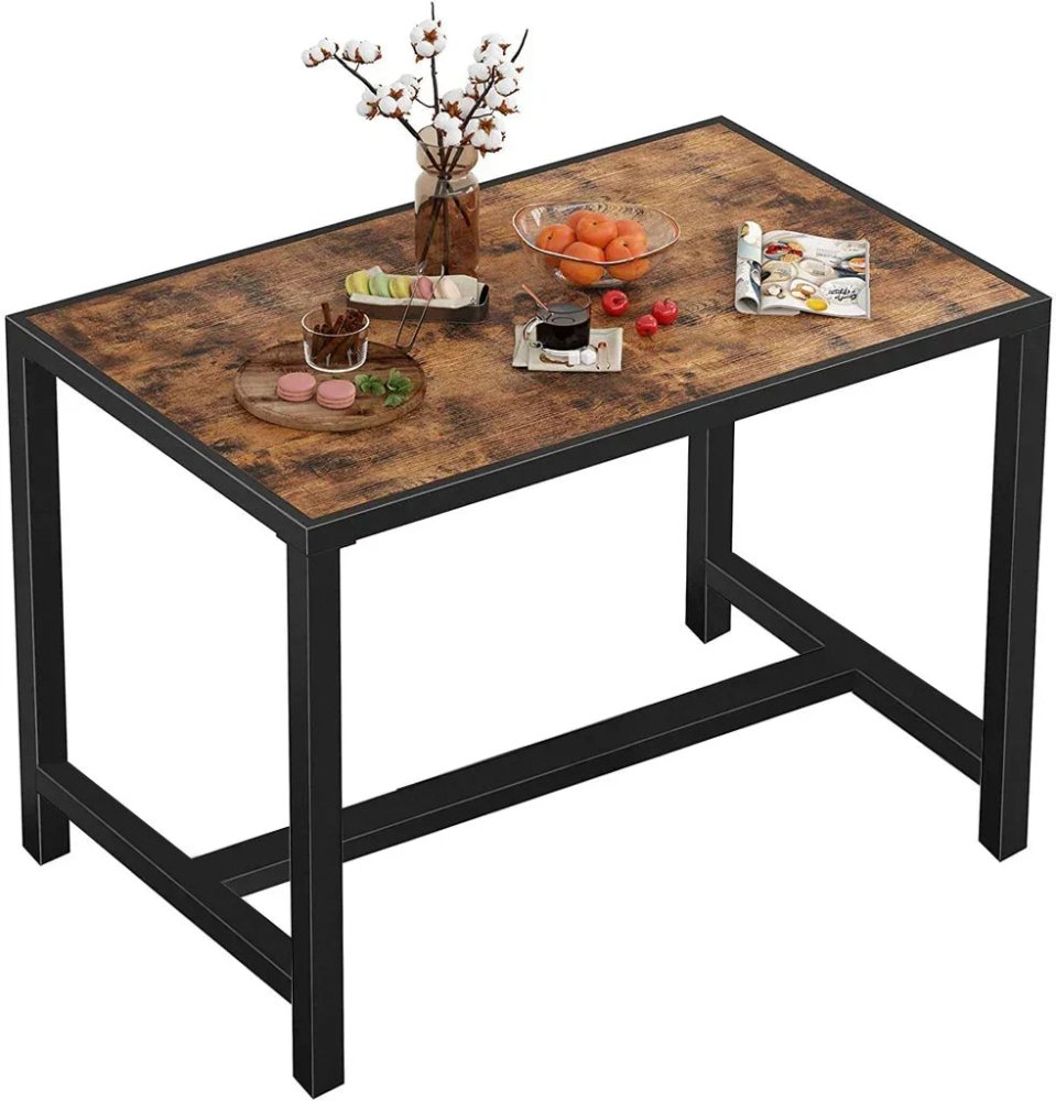 Dining Table, Rectangular Table with Metal Edges, Kitchen Table for Home Office - myhomestore.com.pk