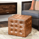 Distressed Leather Ottoman - myhomestore.com.pk