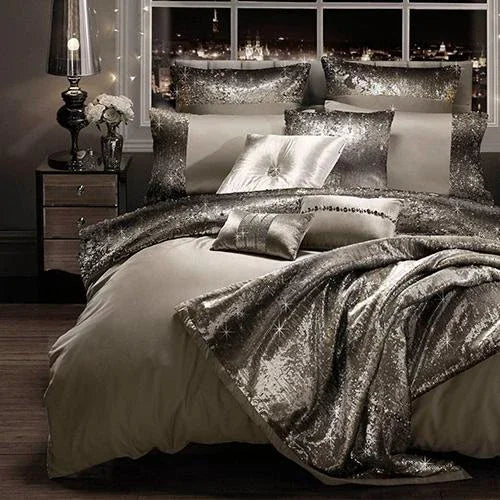Cream Bridal Bed Linen Set with Filling - myhomestore.com.pk