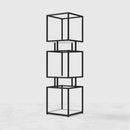 3-Tier Modern Black Cube Bookcase with Metal Tower Display Shelf - myhomestore.com.pk