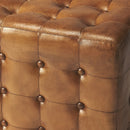 Distressed Leather Ottoman - myhomestore.com.pk
