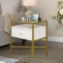 End Table with White and Gold Finish - myhomestore.com.pk