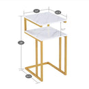 C-Type Side Table Double-Layer Gold Marble MDF - myhomestore.com.pk