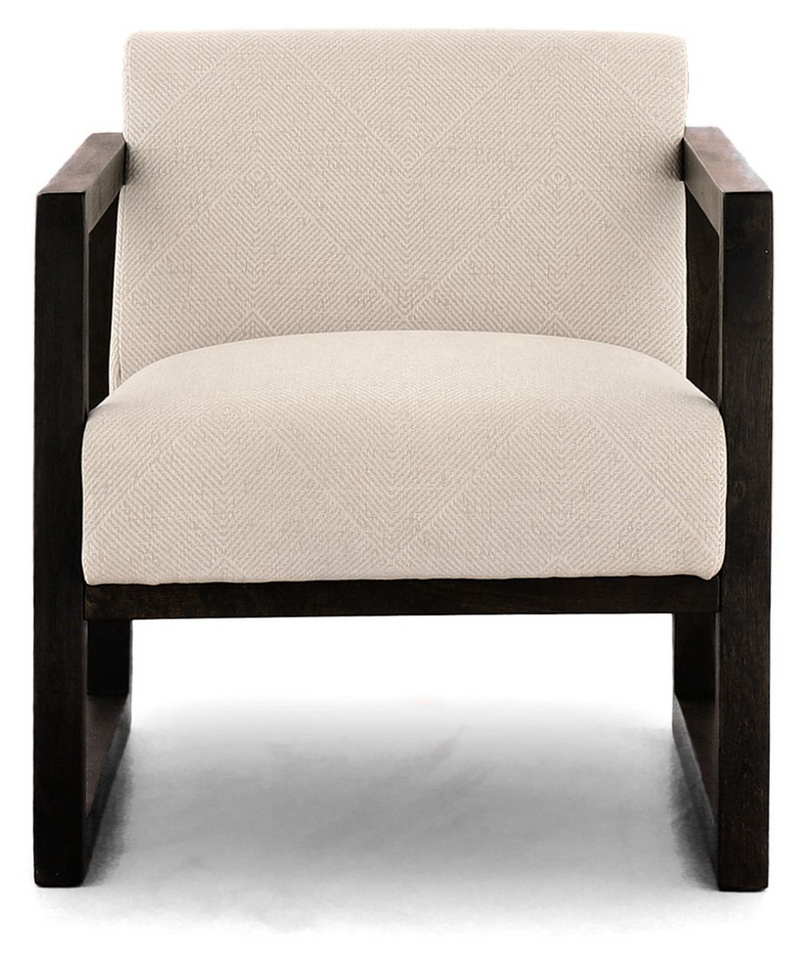 Metal Arm Cream Accent Chair