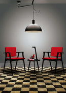 Red Upholstered Iron Arm Chair - myhomestore.com.pk