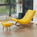 Solid Wood Rocking Chair with Footrest