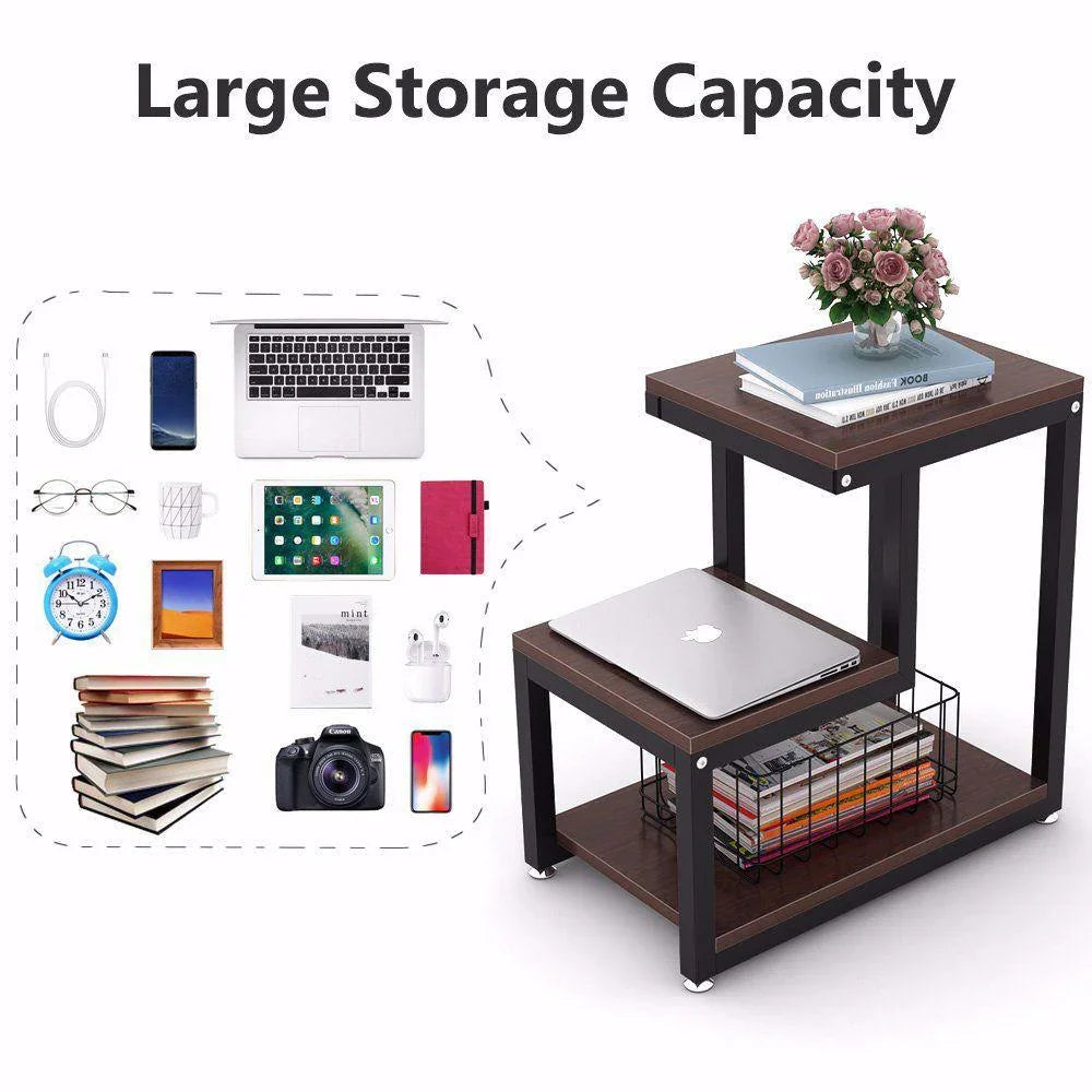 Rustic End Table 3-Tier Side Table - myhomestore.com.pk