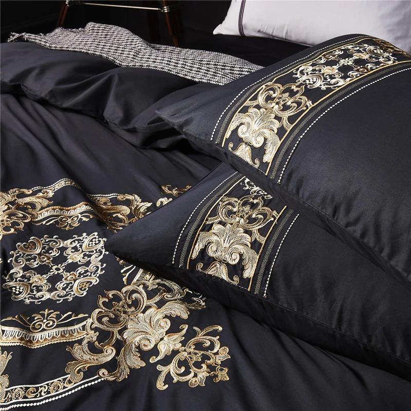 New Black Complete Luxury Embroidery Duvet Set - myhomestore.com.pk